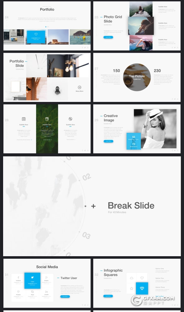 22种配色63页精致设计商务PPT模板 - 顶尖PPT