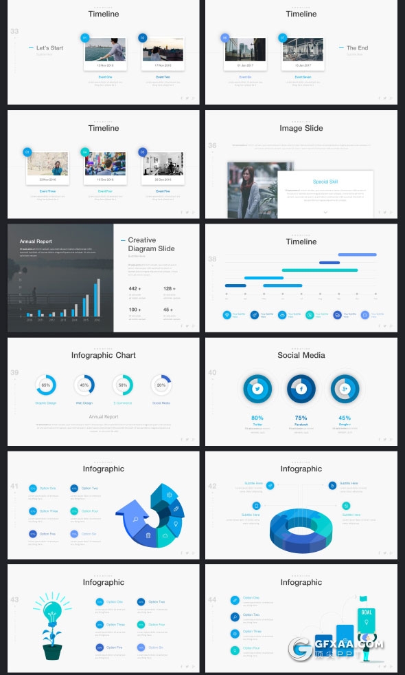 22种配色63页精致设计商务PPT模板 - 顶尖PPT