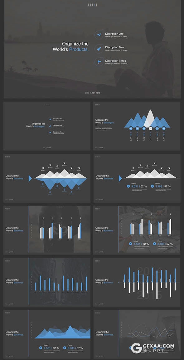 113页12种配色欧美商务高端PPT模板 - 顶尖PPT