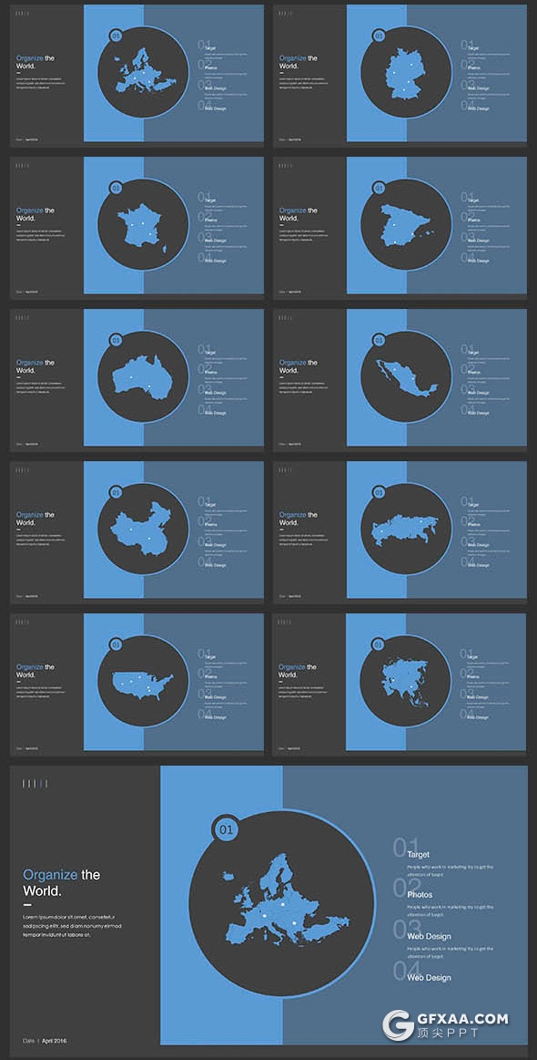 113页12种配色欧美商务高端PPT模板 - 顶尖PPT