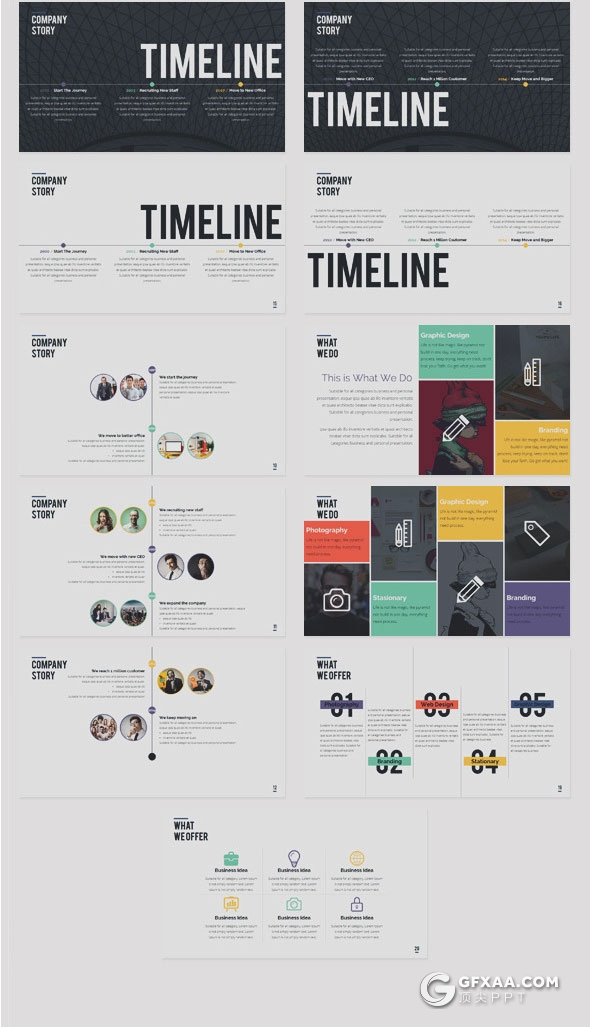 100多页11种配色欧美风格keynote模板 - 顶尖PPT