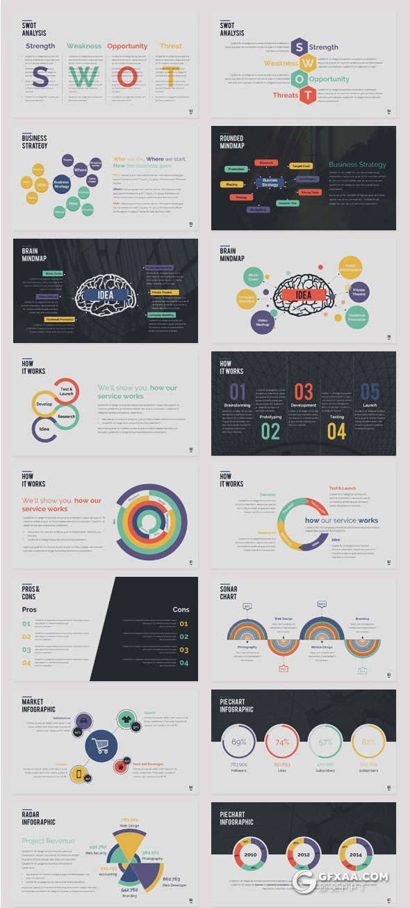 100多页11种配色欧美风格keynote模板 - 顶尖PPT
