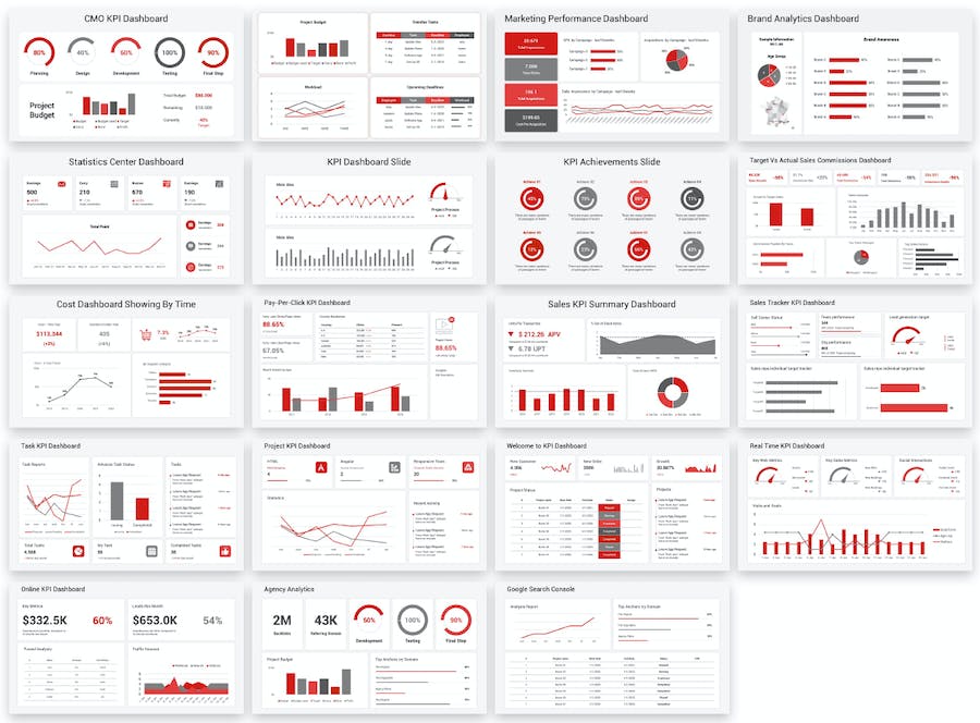 KPI关键绩效指标数据分析图形PPT模板 - 顶尖PPT