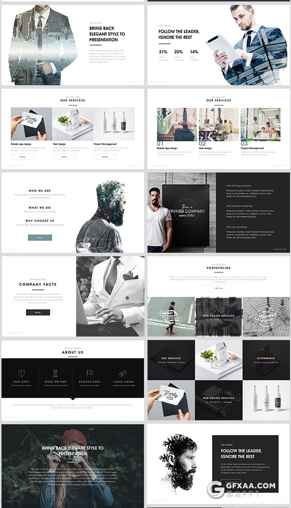 108页5种配色简约商务风格keynote模板 - 顶尖PPT