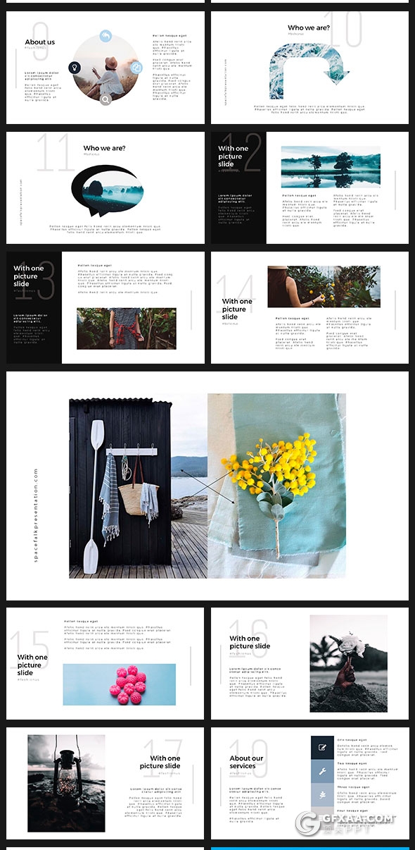 85页图片展示公司介绍简约PPT模板 - 顶尖PPT