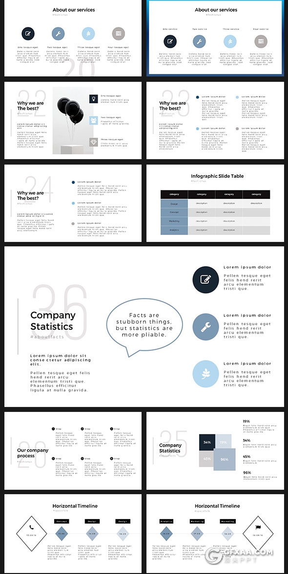 85页图片展示公司介绍简约PPT模板 - 顶尖PPT