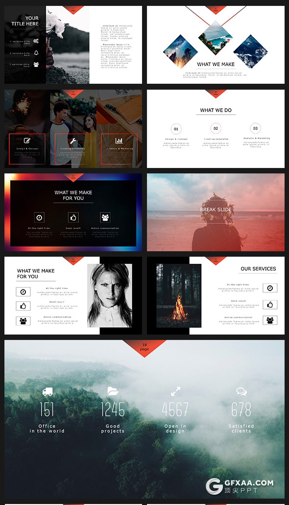 70页摄影图片展示多用途PPT模板 - 顶尖PPT