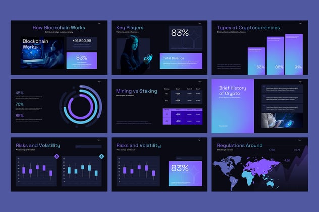 黑暗加密货币区块链交易PPT模板 - 顶尖PPT