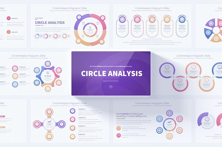 彩色圆形循环信息图形PPT模板 - 顶尖PPT