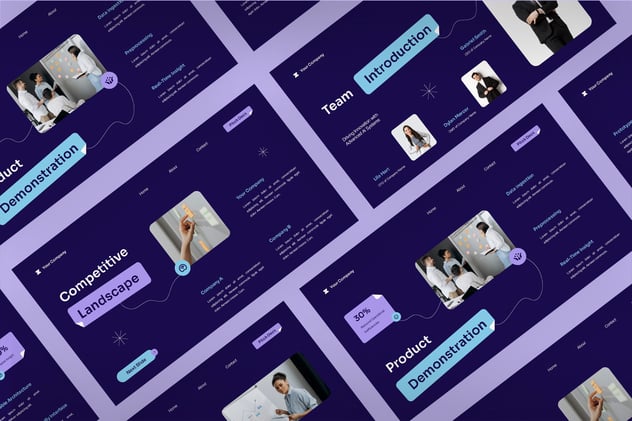 紫蓝色人工智能和机器学习演讲keynote模板 - 顶尖PPT