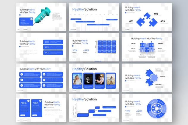 积木拼合图形keynote模板 - 顶尖PPT