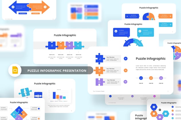 彩色商业拼图组合信息图形PPT模板 - 顶尖PPT