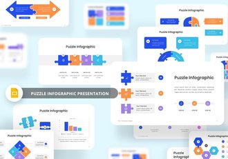 彩色商业拼图组合信息图形PPT模板 - 顶尖PPT