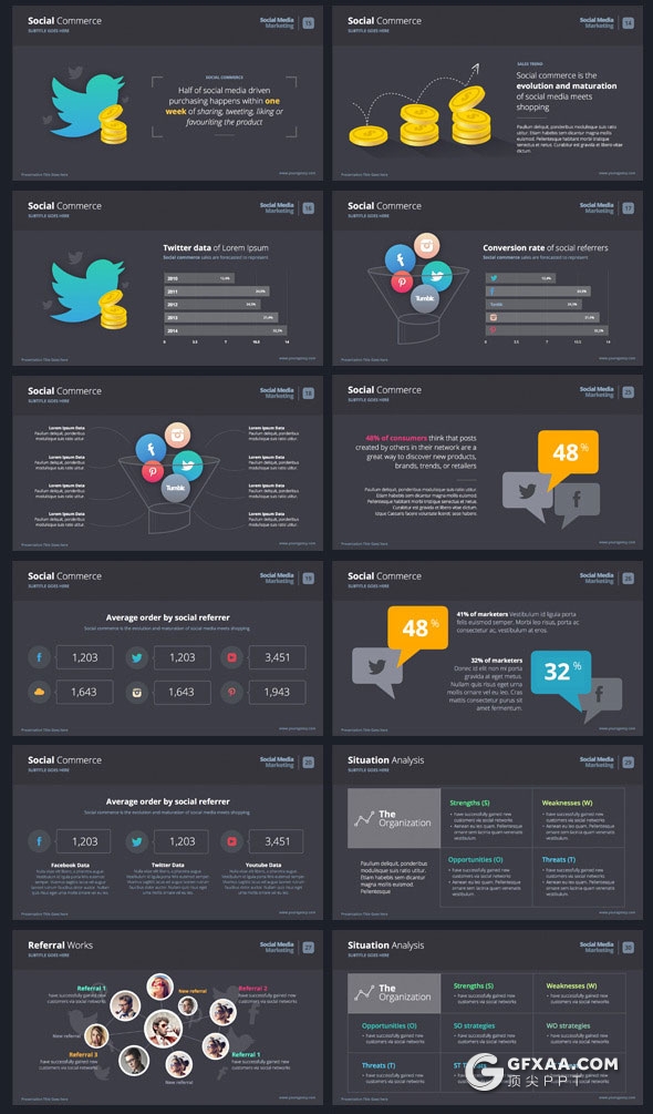 79页深色底精美图形图标设计keynote模板 - 顶尖PPT