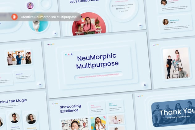 创意新拟态风格PPT模板 - 顶尖PPT