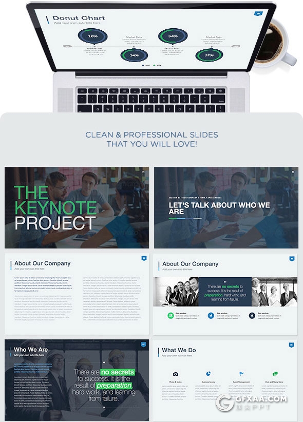 45页业务合作洽谈数据信息展示keynote模板 - 顶尖PPT