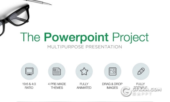 2种尺寸6种配色45页商务风格PPT模板 - 顶尖PPT