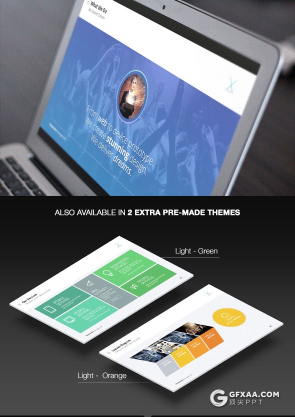 44页精美设计效果keynote模板2种尺寸4种颜色 - 顶尖PPT