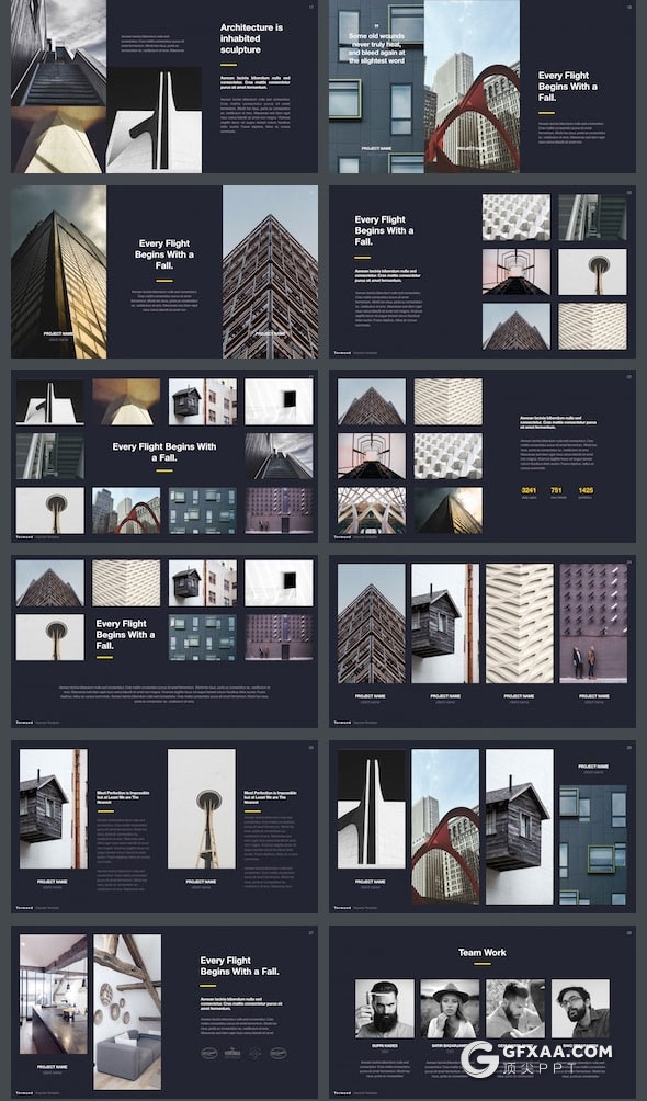 69页室内设计平面设计作品展示通用PPT模板 - 顶尖PPT