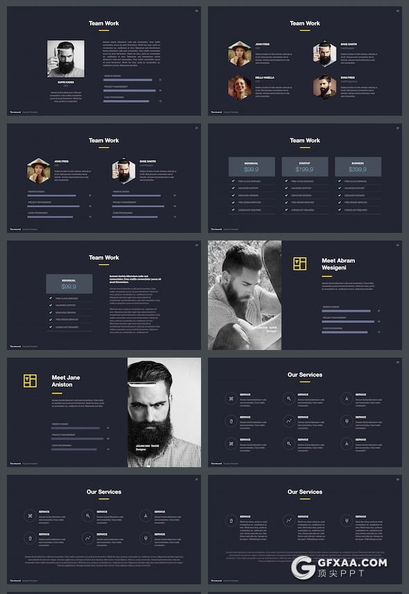 69页室内设计平面设计作品展示通用PPT模板 - 顶尖PPT