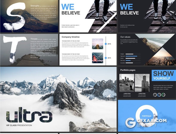 174页7种配色创意剪切图片多用途PPT模板 - 顶尖PPT