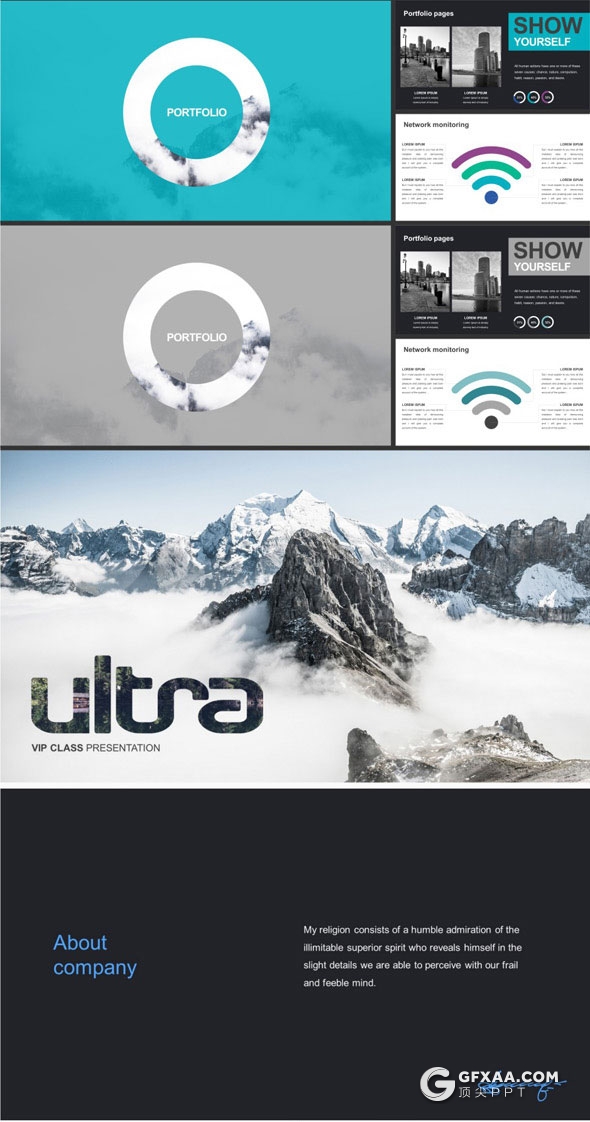 174页7种配色创意剪切图片多用途PPT模板 - 顶尖PPT