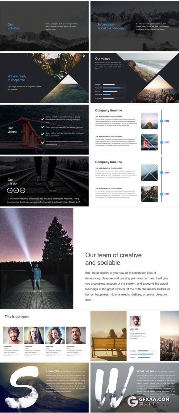 174页7种配色创意剪切图片多用途PPT模板 - 顶尖PPT