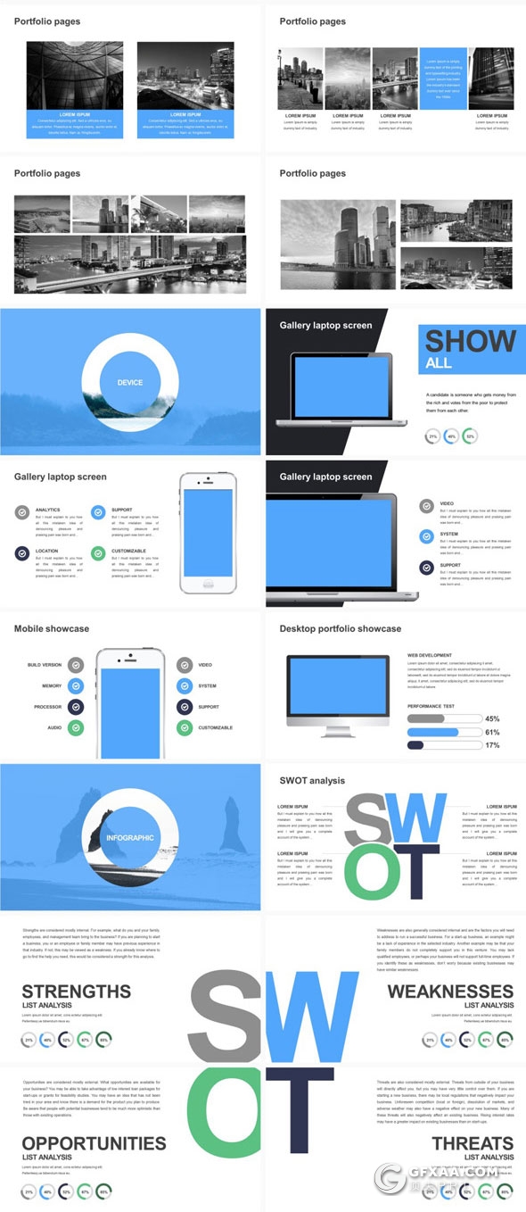 174页7种配色创意剪切图片多用途PPT模板 - 顶尖PPT