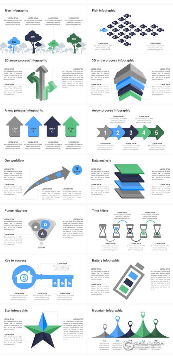 174页7种配色创意剪切图片多用途PPT模板 - 顶尖PPT