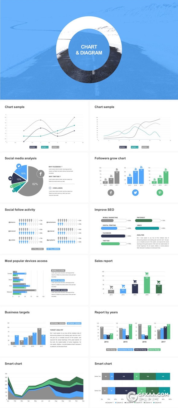 174页7种配色创意剪切图片多用途PPT模板 - 顶尖PPT