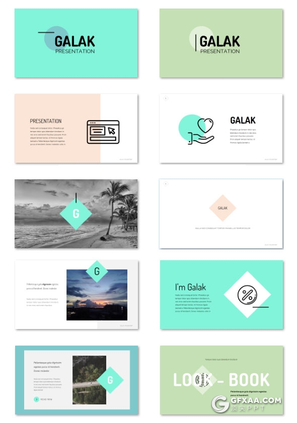 133页文艺唯美靓丽配色风格PPT模板 - 顶尖PPT