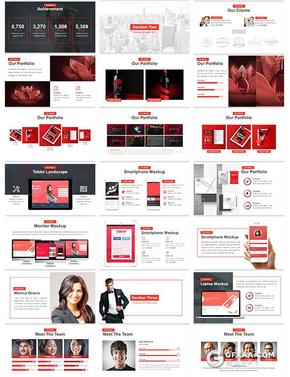 62页6种配色公司会议公司人员介绍keynote模板 - 顶尖PPT