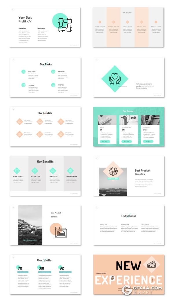 133页文艺唯美靓丽配色风格PPT模板 - 顶尖PPT