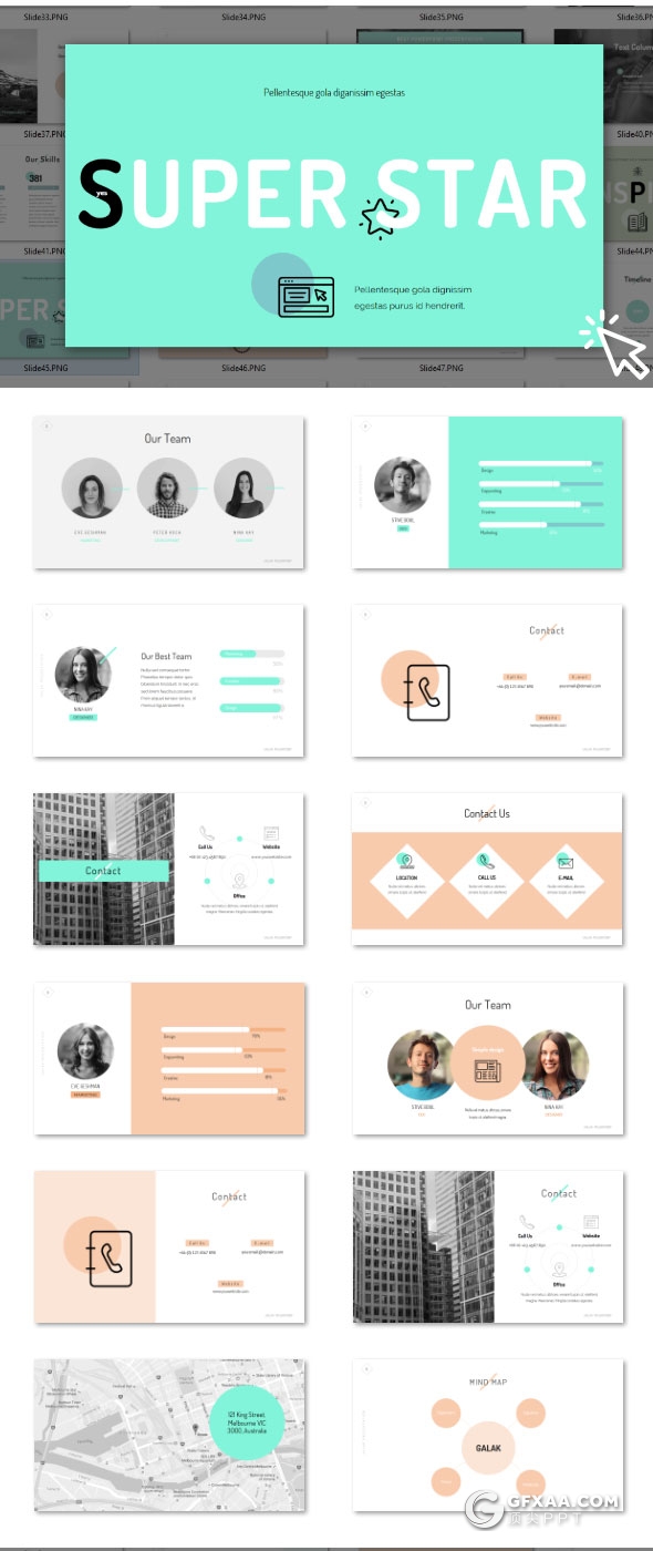 133页文艺唯美靓丽配色风格PPT模板 - 顶尖PPT