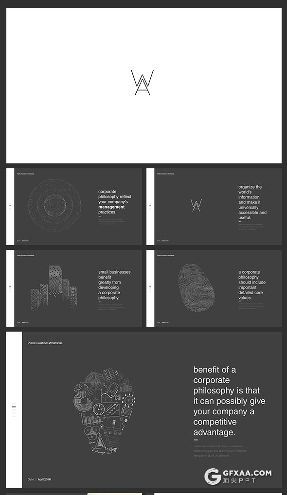 110页创意黑白灰工作经历介绍keynote模板 - 顶尖PPT
