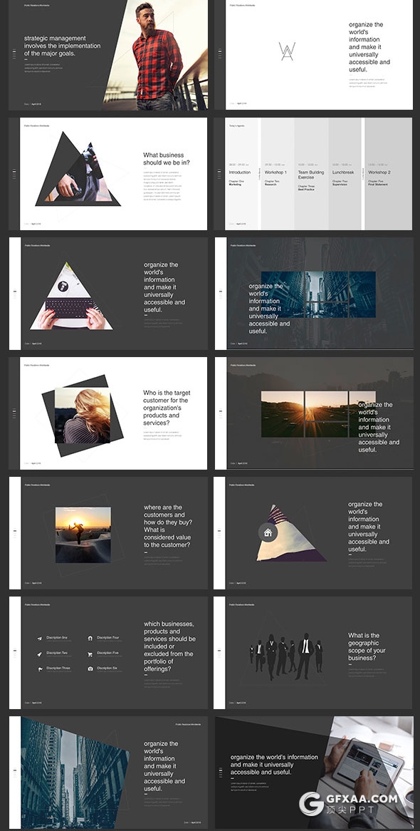 110页创意黑白灰工作经历介绍keynote模板 - 顶尖PPT