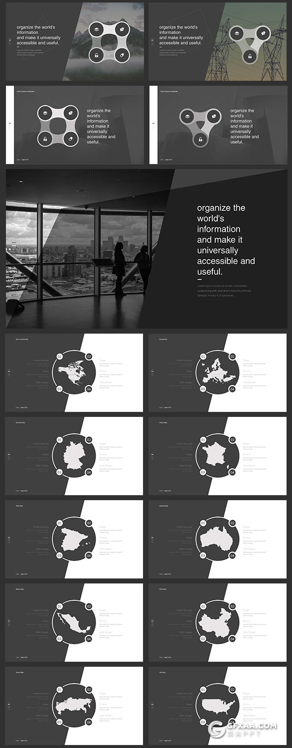 110页创意黑白灰工作经历介绍keynote模板 - 顶尖PPT