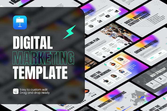 酷炫数字营销keynote模板 - 顶尖PPT