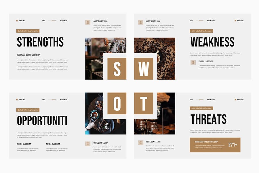 咖啡店咖啡厅餐饮商业计划Keynote模板 - 顶尖PPT