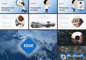 179页卡通人物蓝色商务风格PPT模板 - 顶尖PPT