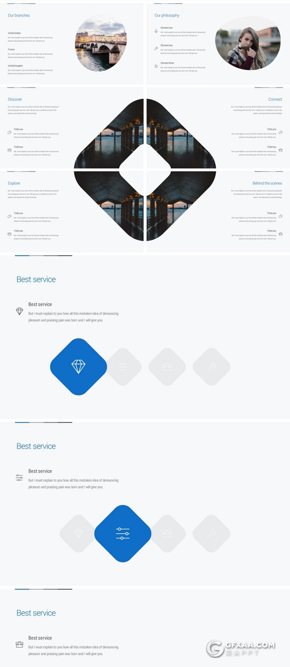 179页卡通人物蓝色商务风格PPT模板 - 顶尖PPT