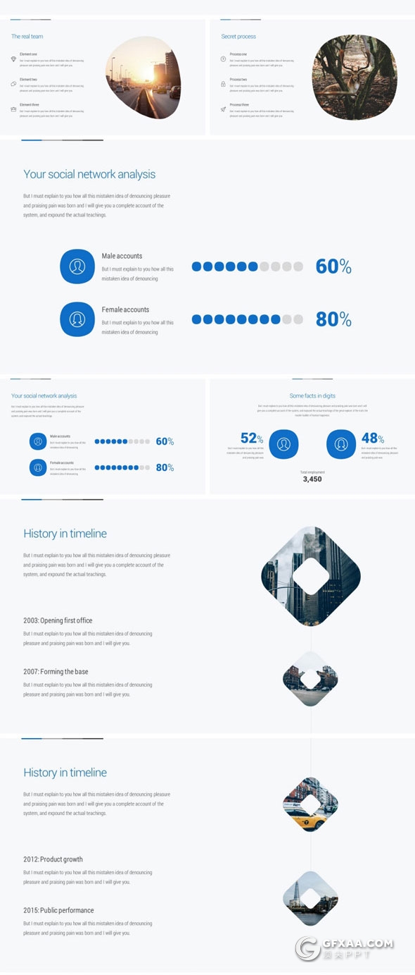179页卡通人物蓝色商务风格PPT模板 - 顶尖PPT