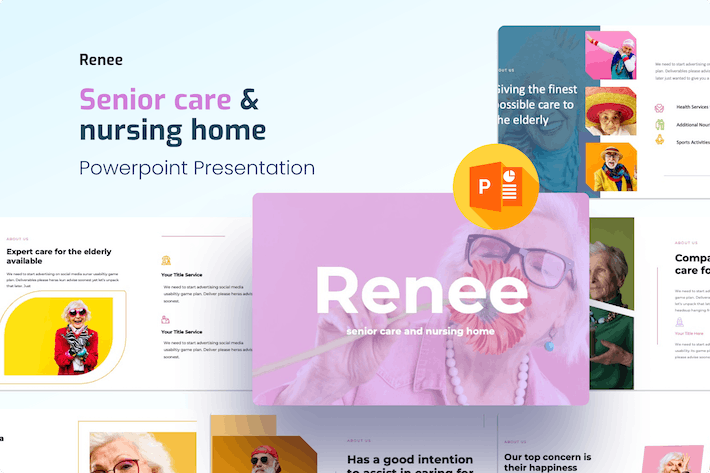 养老院护理服务展示专业PPT模板 - 顶尖PPT