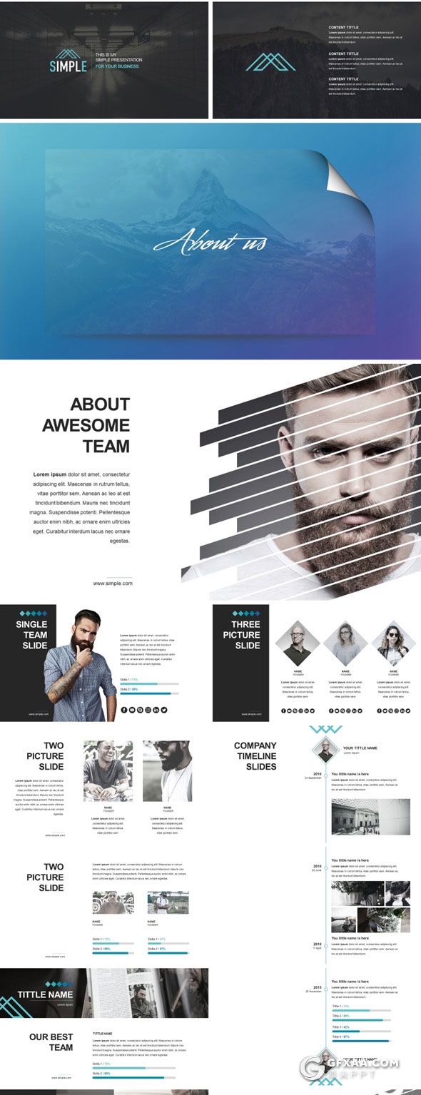 156页11种配色多种图形图表通用PPT模板 - 顶尖PPT