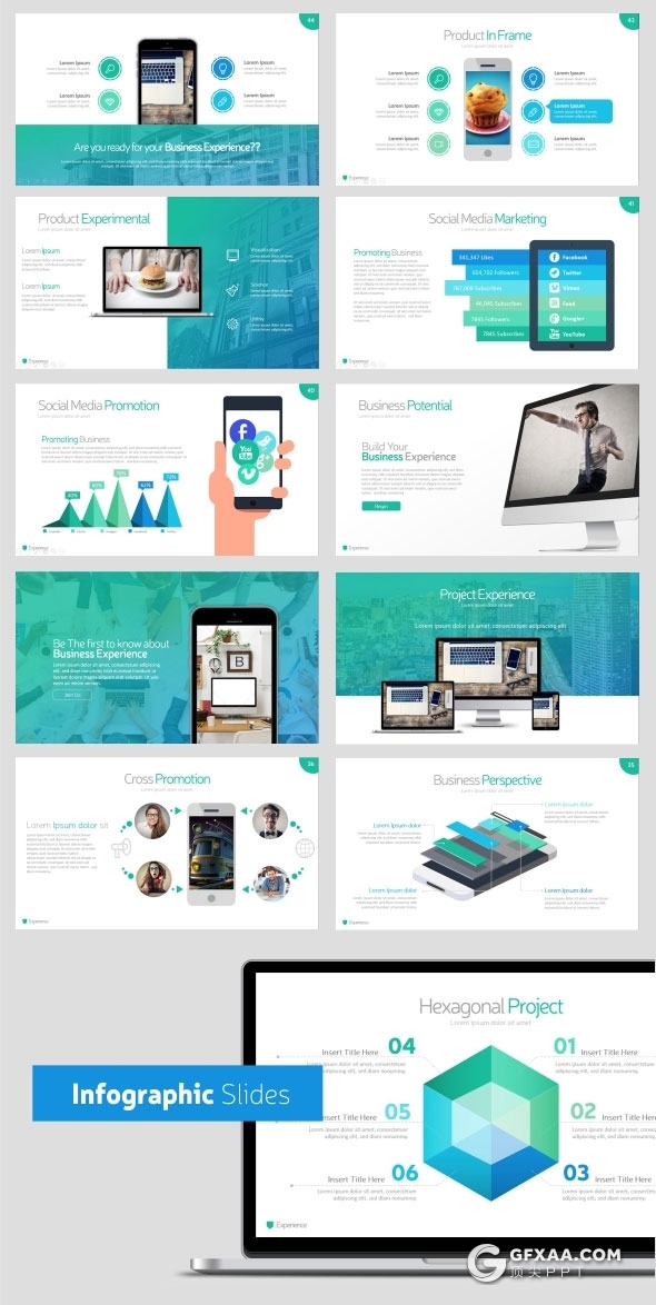 10种配色85页渐变色多用途PPT模板 - 顶尖PPT