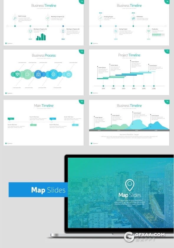 10种配色85页渐变色多用途PPT模板 - 顶尖PPT
