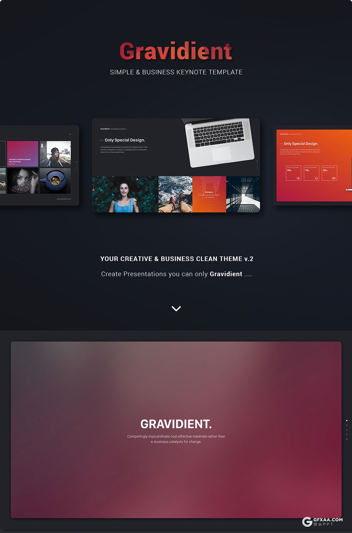 50多页精美UI渐变设计风格高端PPT模板 - 顶尖PPT