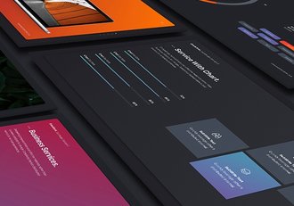 50多页精美UI渐变设计风格高端PPT模板 - 顶尖PPT