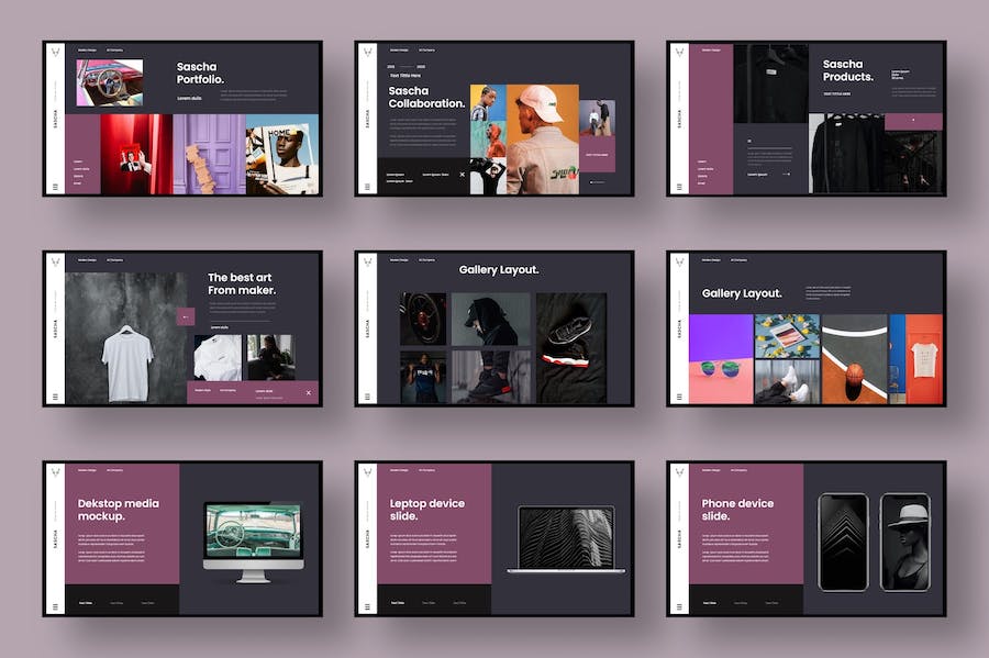 时尚品牌视觉设计营销推广PPT模板 - 顶尖PPT