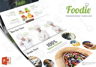 32页5种配色卡通风格餐饮美食系列keynote模板 - 顶尖PPT